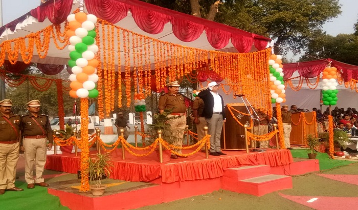 DM Sanjay Khatri salute took Parade in Raebareilly