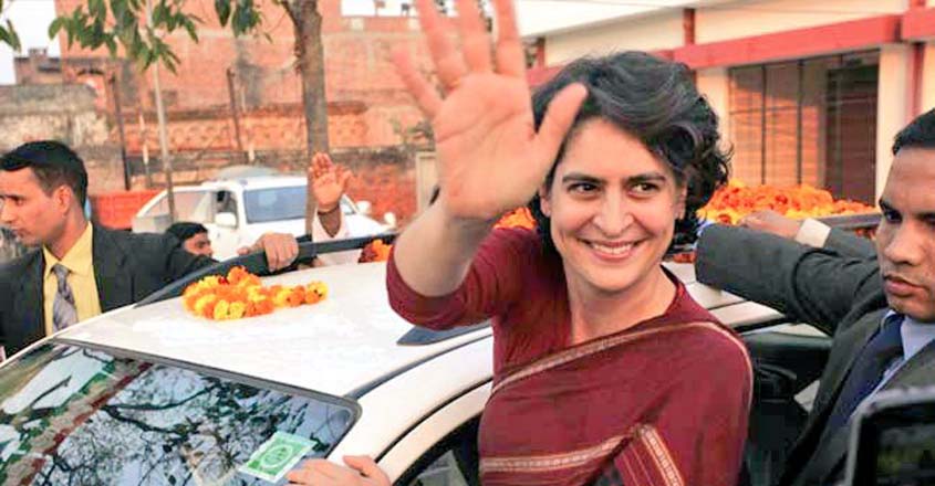 Congress General Secretary Priyanka Gandhi address a rally in kushinagar