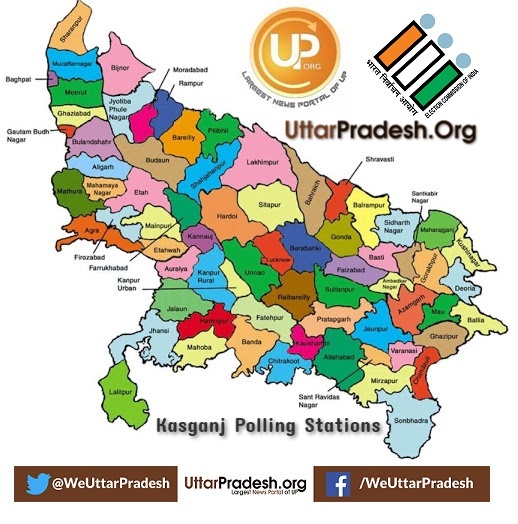 कासगंज Kasganj Polling Stations ( मतदेय स्थल ) And Polling Booths ( मतदान केन्द्र बूथ ) for Uttar Pradesh Assembly Election 2022