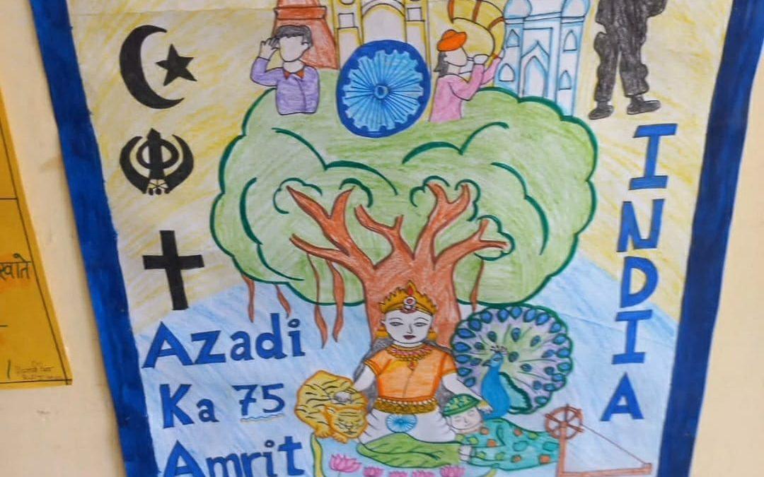 Rashtriya kala manch in collaboration with ABVP & Navyug Kanya Mahavidyalaya organised a Painting Competition on the theme of Azadi Ka Amrit Mahotsav