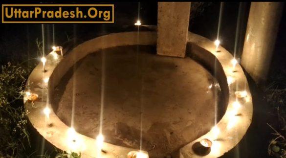 water-tank-and-village-illuminated-by-the-light-of-diyas-in-hardoi