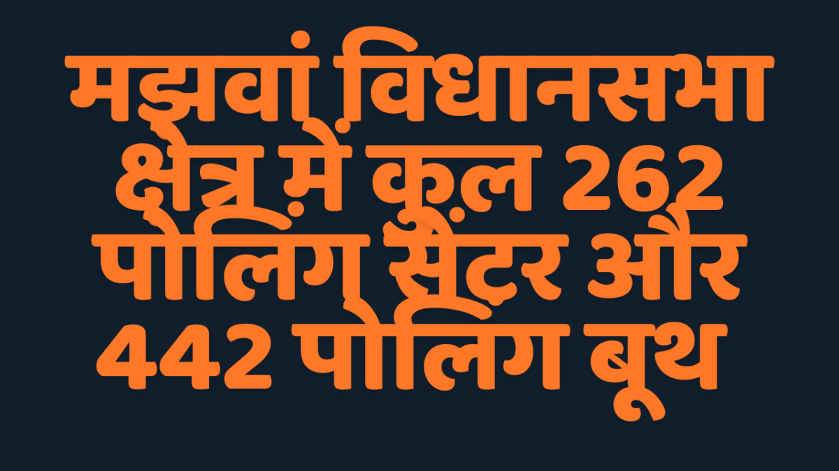 मझवां विधानसभा उपचुनाव : 262 मतदान केंद्रों के 442 पोलिंग बूथों पर वोट पड़ेंगे